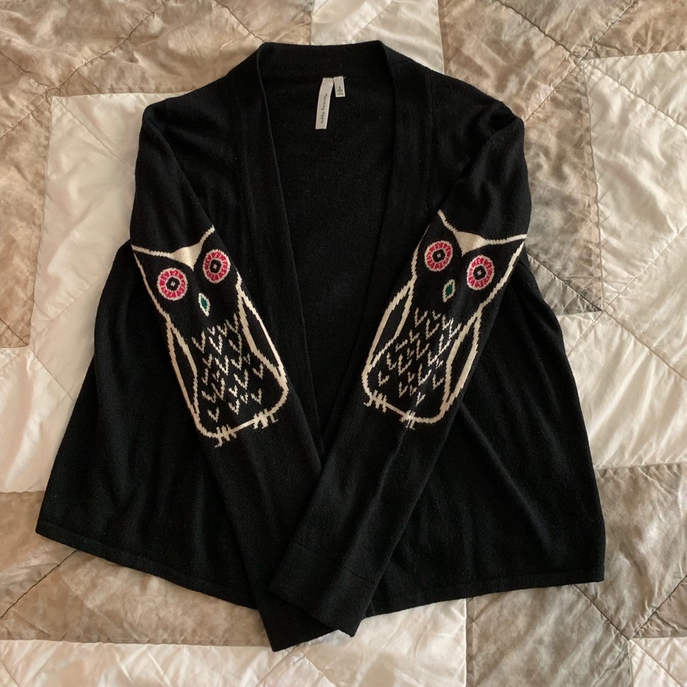 Black Owl Sleeve Cardigan